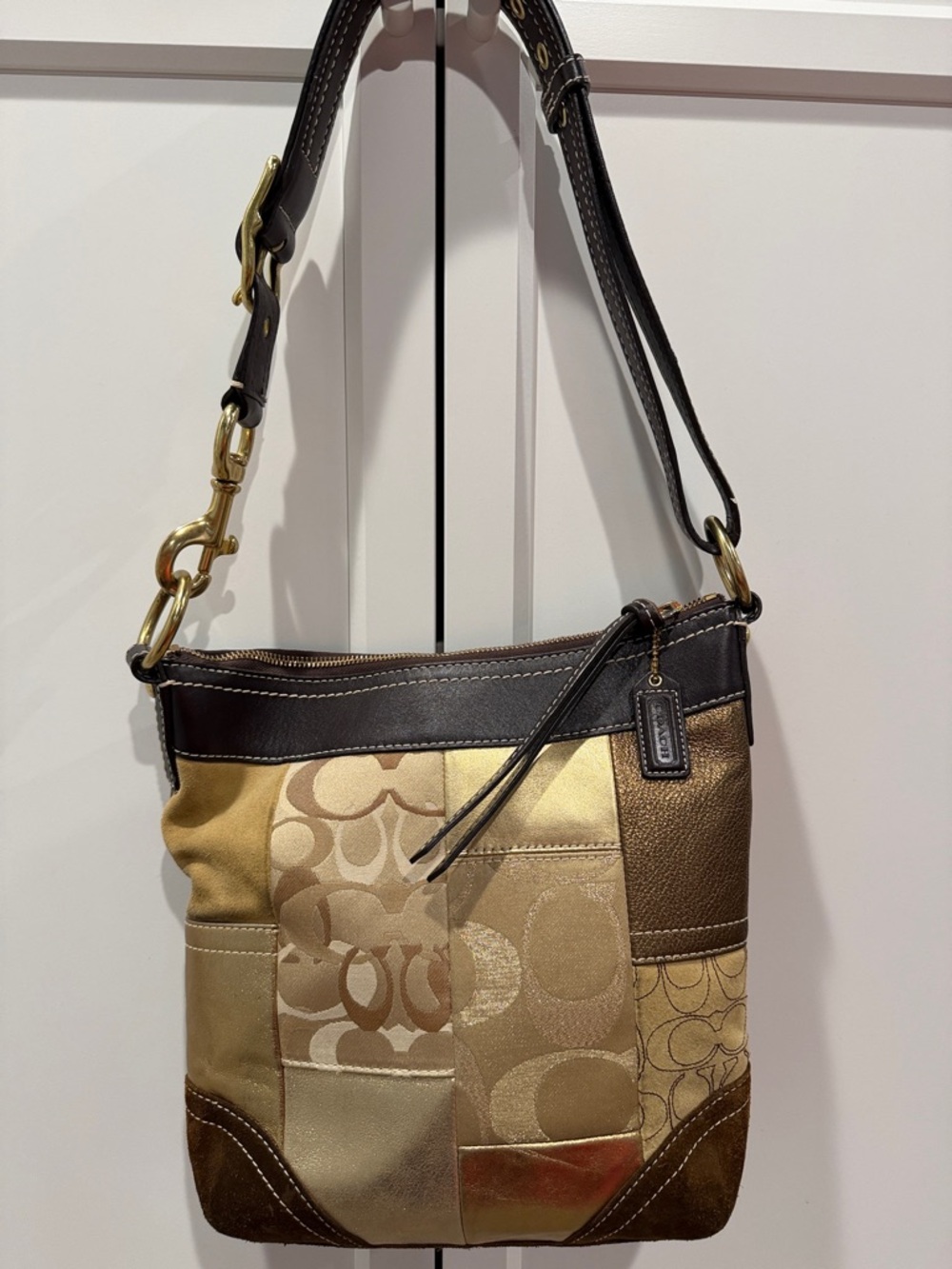 Vintage Coach F10387 Hobo Crossbody Patch Work - Picture 5 of 11